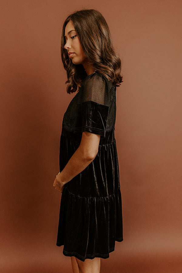 Delicate Daze Velvet Mini Dress Image - 5