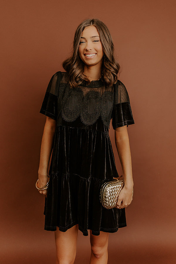 Delicate Daze Velvet Mini Dress Image - 2