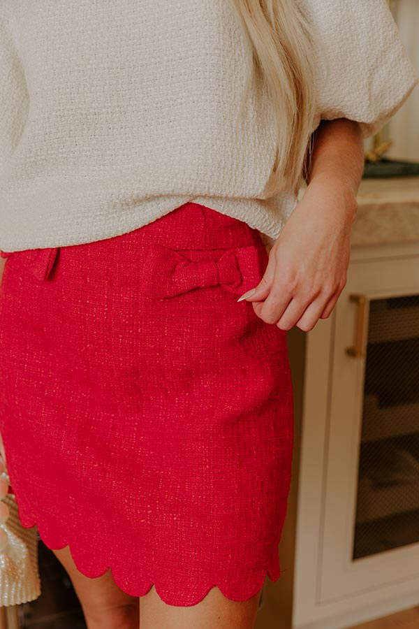 The Darling Edit High Waist Tweed Knit Mini Skirt Image - 3