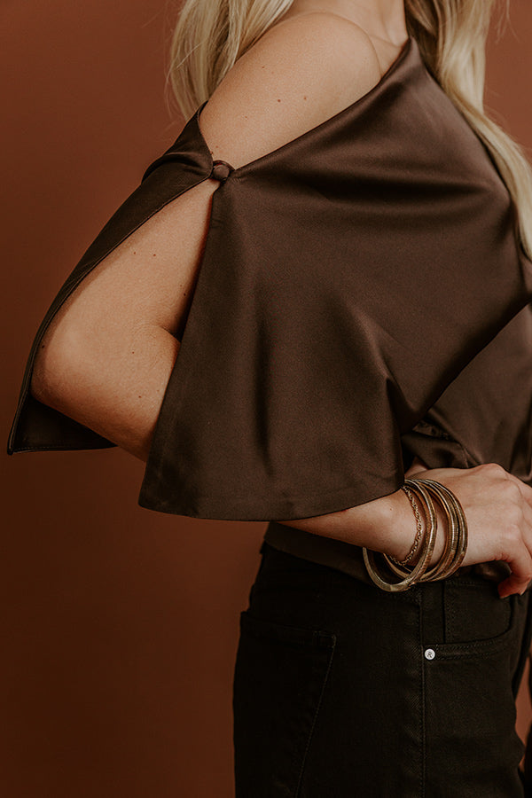 Darling Moment Asymmetrical Satin Top Image - 2