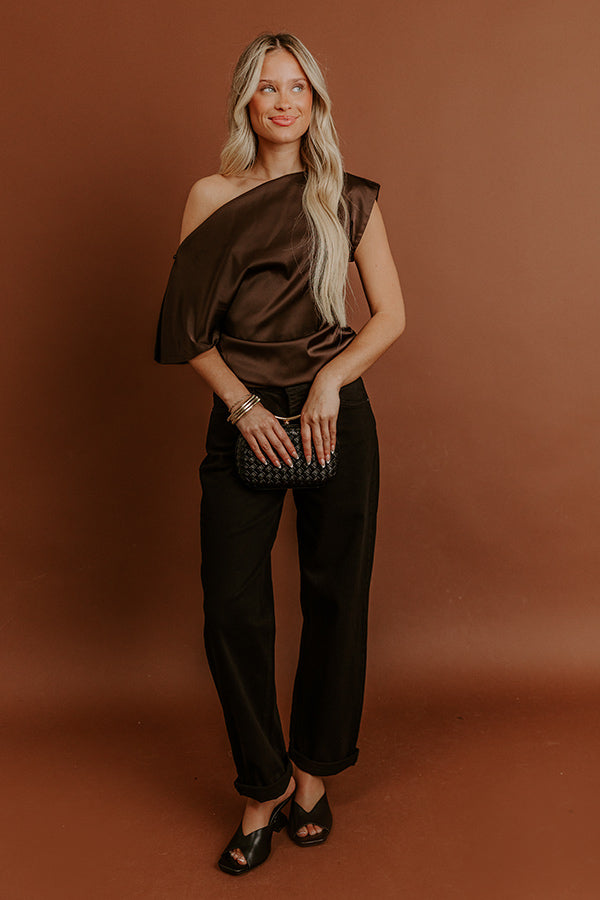 Darling Moment Asymmetrical Satin Top Image - 3