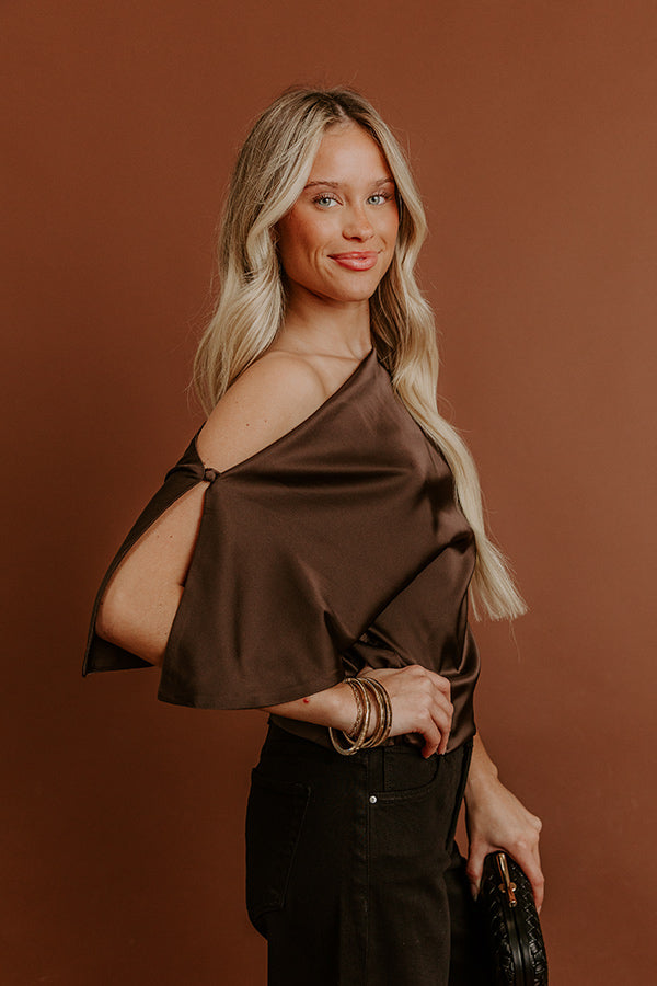 Darling Moment Asymmetrical Satin Top Image - 5