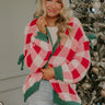 Holiday Cozy Checkered Knit Cardigan Image - 1