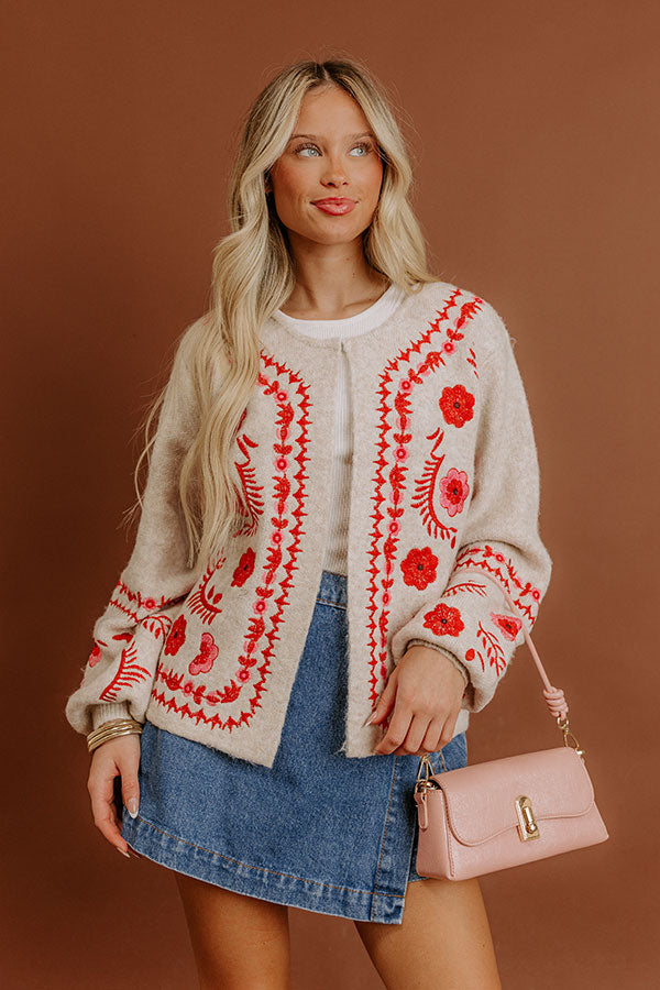 Flora Edge Embroidered Cardigan Image - 4