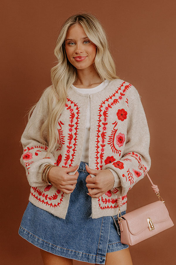 Flora Edge Embroidered Cardigan Image - 4