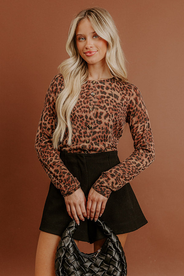 Downtown Chic Leopard Knit Cardigan Image - 1