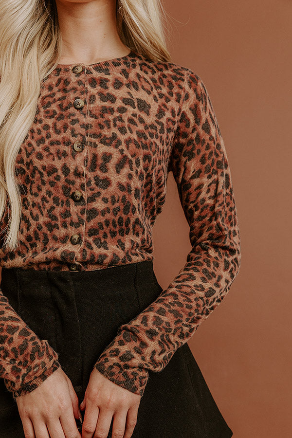 Downtown Chic Leopard Knit Cardigan Image - 2