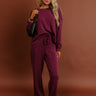 Cozy Cues High Waist Scuba Wide Leg Pants in Plum Image - 1