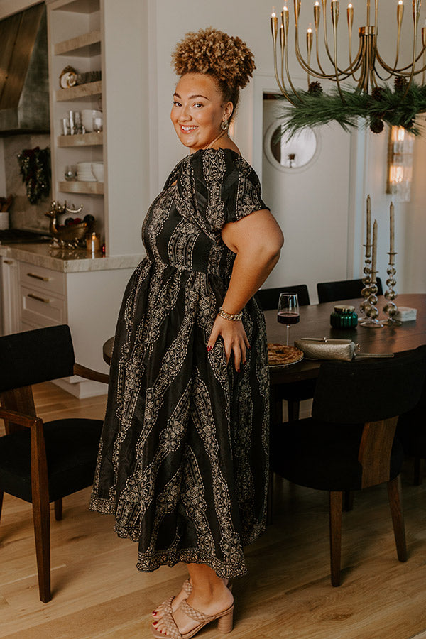 Evening at the Estate Floral Midi Dress Curves Image - 5