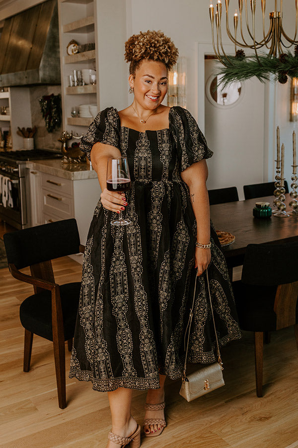 Evening at the Estate Floral Midi Dress Curves Image - 3