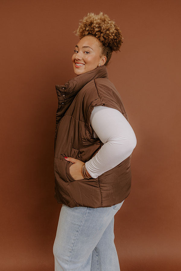 Brisk Stroll Puffer Vest in Chestnut Curves Image - 5