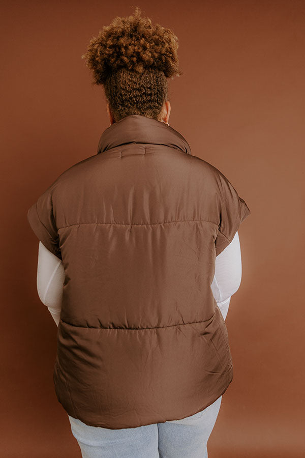 Brisk Stroll Puffer Vest in Chestnut Curves Image - 2