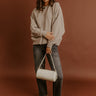 Poetic Muse Ribbed Sweatshirt in Warm Taupe Image - 1