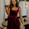 Twilight Toast Velvet Mini Dress in Merlot Image - 1