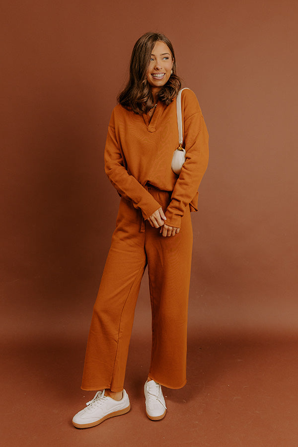 Cozy Cues Sweatshirt in Pumpkin Image - 1
