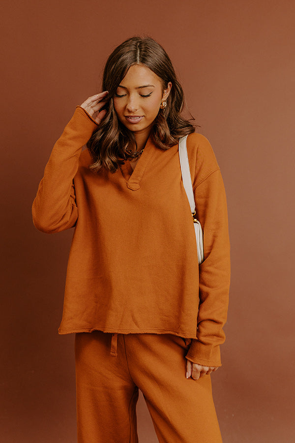 Cozy Cues Sweatshirt in Pumpkin Image - 2