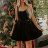Twilight Toast Velvet Mini Dress in Black Image - 1