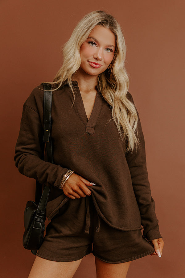 Cozy Cues Sweatshirt in Chestnut Image - 2