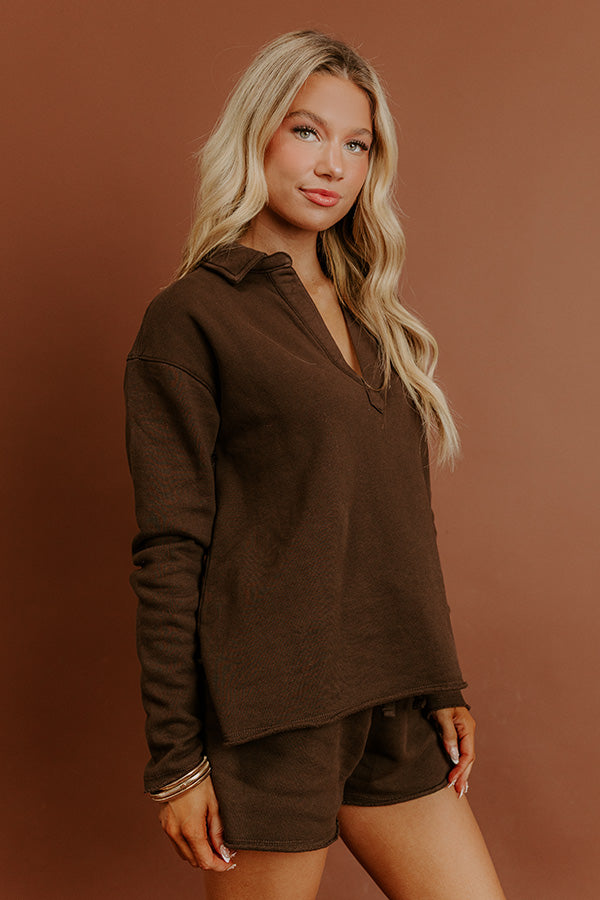 Cozy Cues Sweatshirt in Chestnut Image - 3