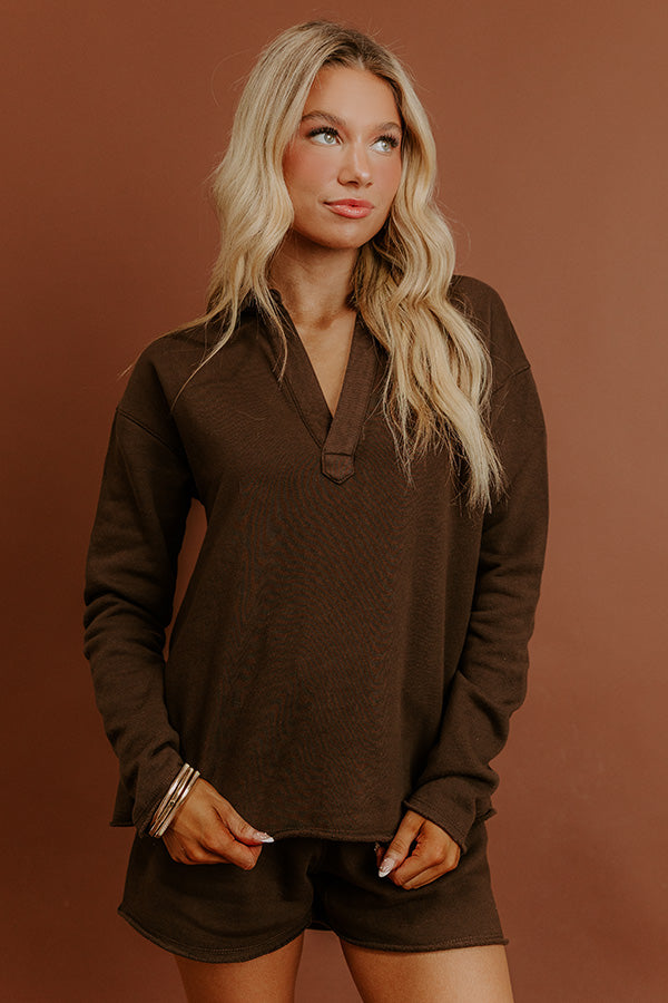 Cozy Cues Sweatshirt in Chestnut Image - 4
