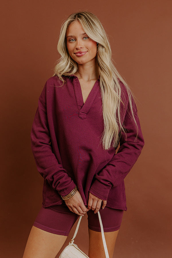 Cozy Cues Sweatshirt in Plum Image - 1