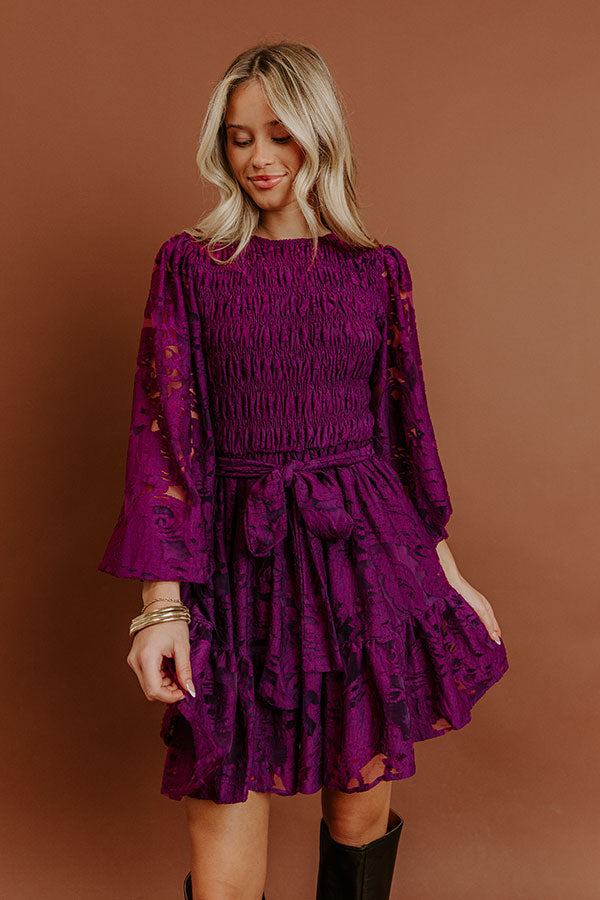 The Orchard Path Jacquard Mini Dress Image - 4