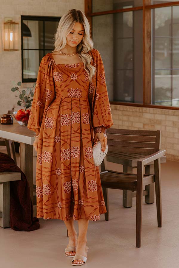 Chateau Evenings Floral Midi Dress Image - 2