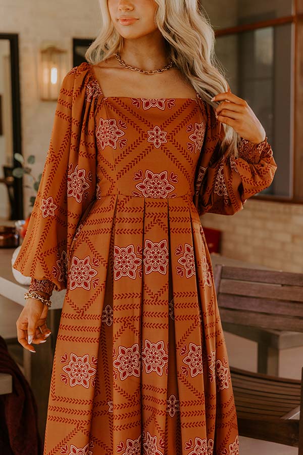 Chateau Evenings Floral Midi Dress Image - 5