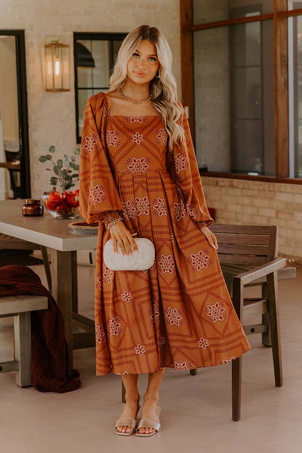 Chateau Evenings Floral Midi Dress Image - 4