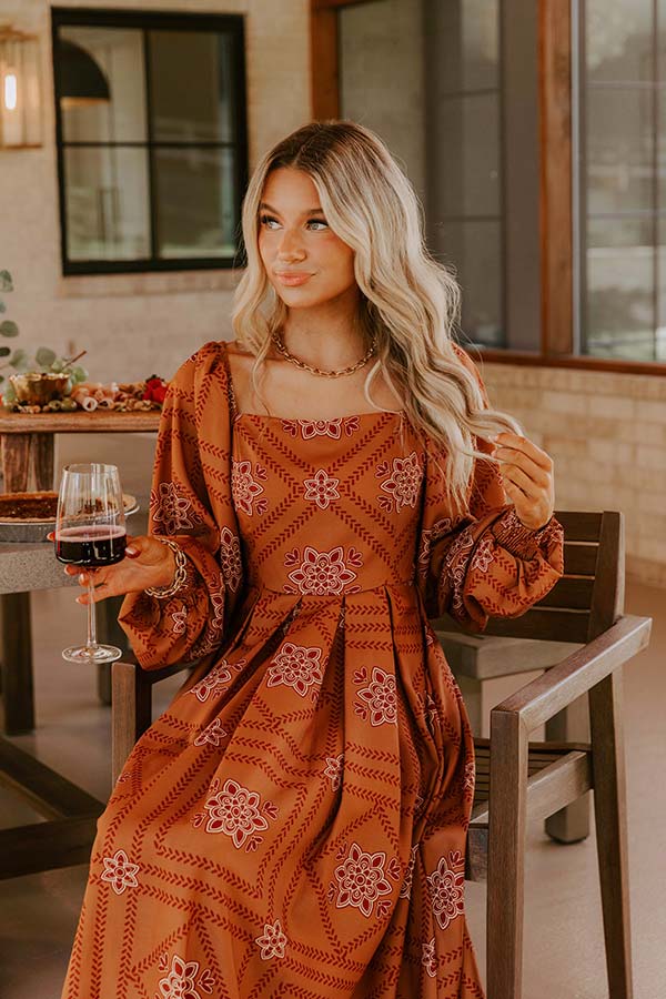 Chateau Evenings Floral Midi Dress Image - 3