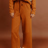 Cozy Cues High Waist Wide Leg Fleece Pants in Pumpkin Image - 1