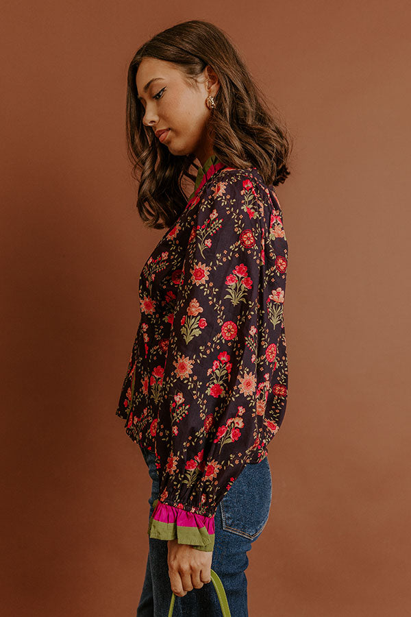 Park Avenue Poise Floral Top Image - 5