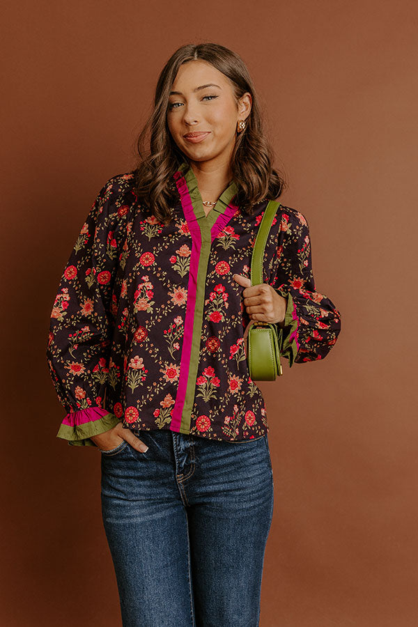 Park Avenue Poise Floral Top Image - 1