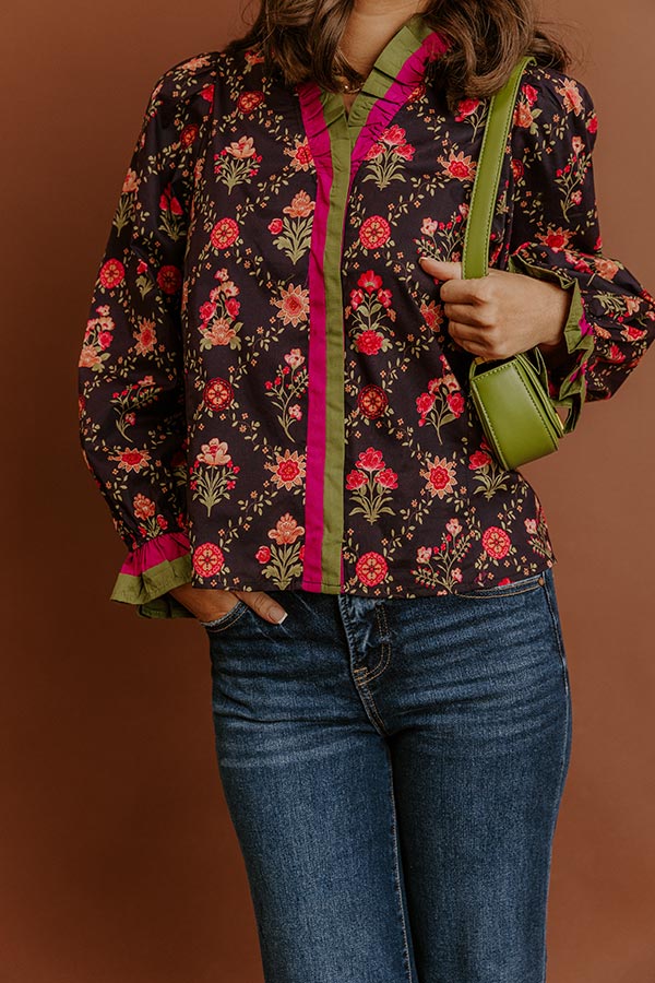 Park Avenue Poise Floral Top Image - 3