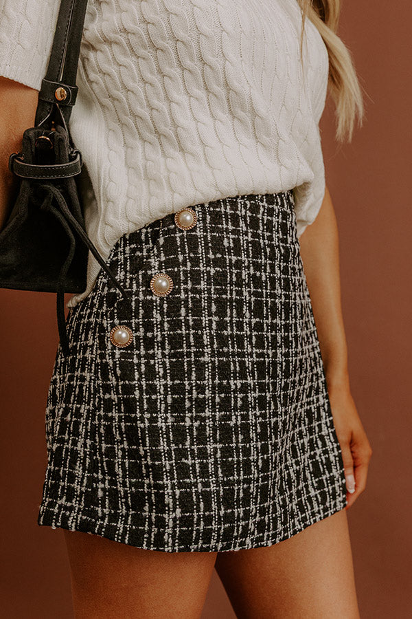 Uptown Charm High Waist Tweed Skort Image - 2