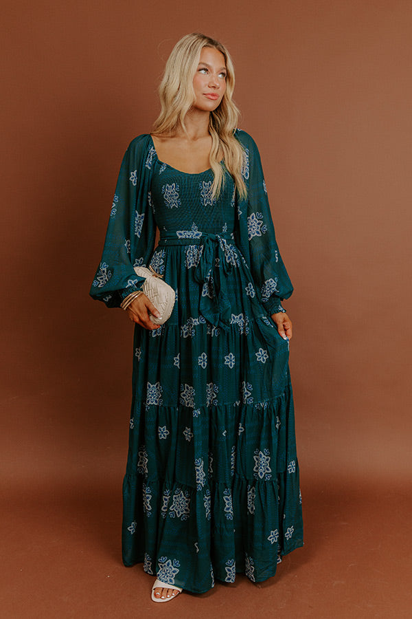 Countryside Affair Floral Smocked Maxi Dress Image - 3