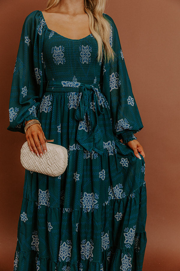 Countryside Affair Floral Smocked Maxi Dress Image - 4