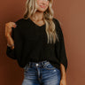 Bistro Vibes Knit Dolman Top in Black Image - 1