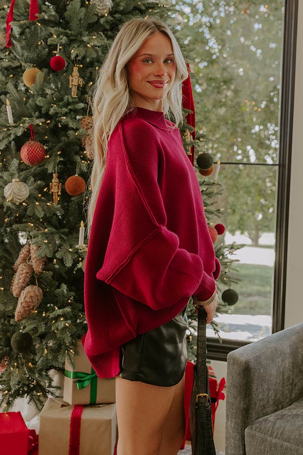 Full Of Warmth Tunic Sweater In Wine Image - 5