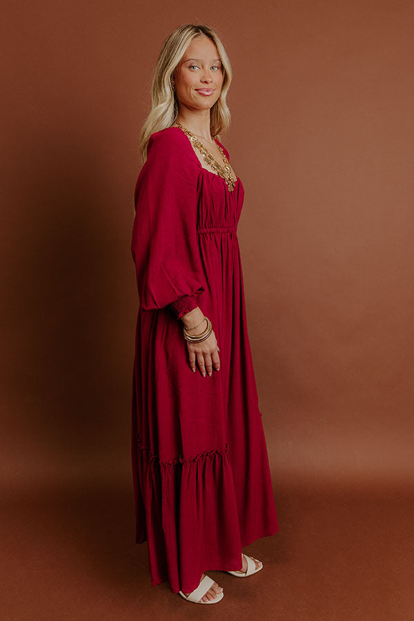 Feeling Graceful Midi Dress in Wine Image - 4