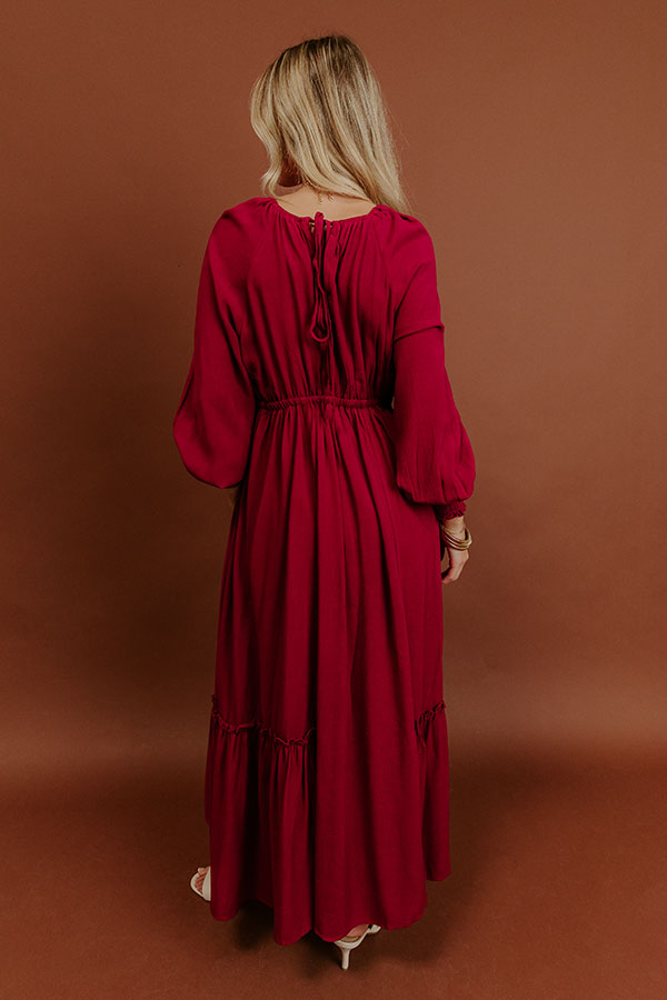 Feeling Graceful Midi Dress in Wine Image - 5