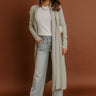 Cappuccino Sippin Waffle Knit Duster Cardigan in Light Sage Image - 1