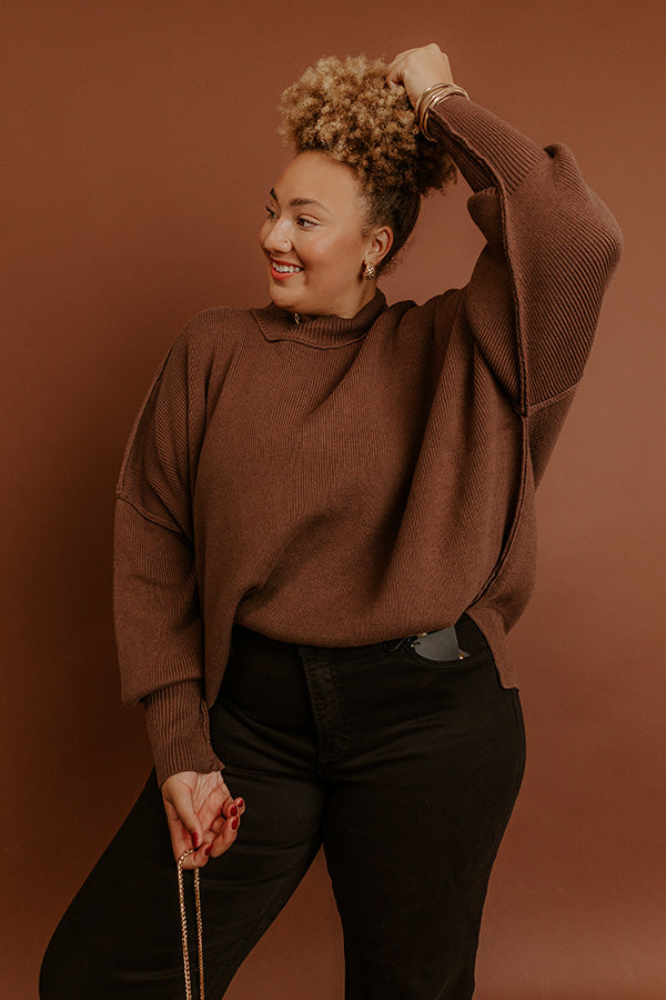 Full Of Warmth Tunic Sweater In Chocolate Curves Image - 3