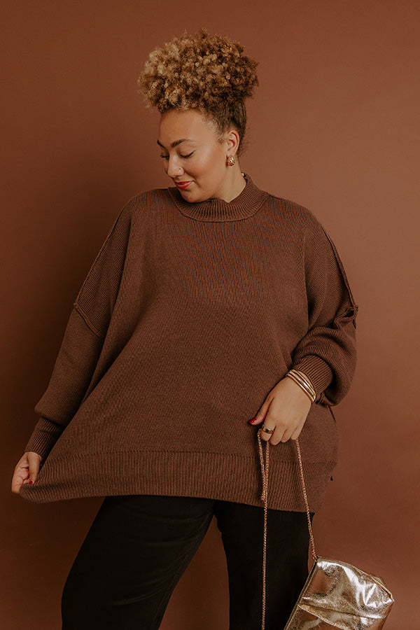 Full Of Warmth Tunic Sweater In Chocolate Curves Image - 1