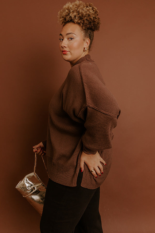 Full Of Warmth Tunic Sweater In Chocolate Curves Image - 4