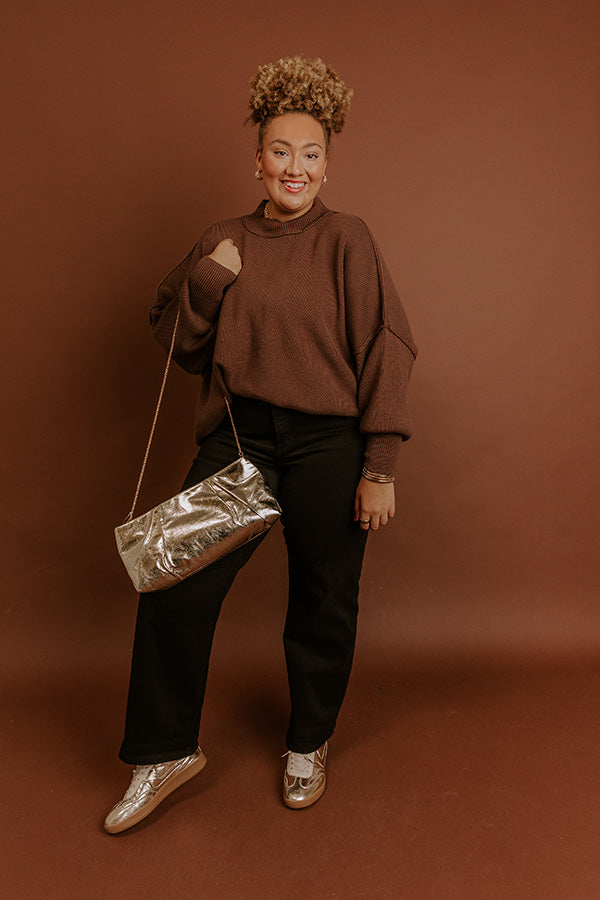 Full Of Warmth Tunic Sweater In Chocolate Curves Image - 2