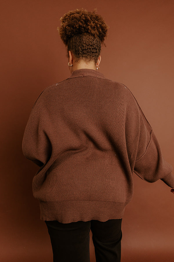 Full Of Warmth Tunic Sweater In Chocolate Curves Image - 5