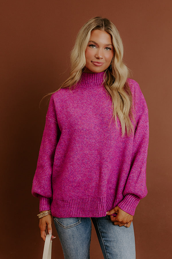 Cozy Feels Knit Sweater in Orchid Image - 3