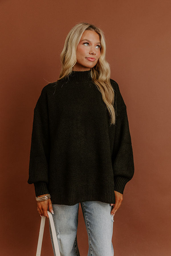 Cozy Feels Knit Sweater in Black Image - 3