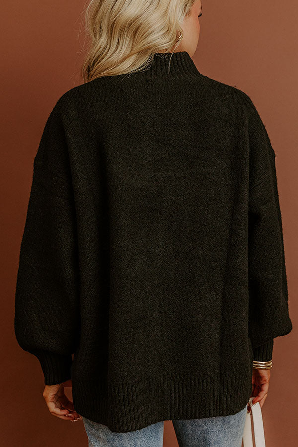 Cozy Feels Knit Sweater in Black Image - 5